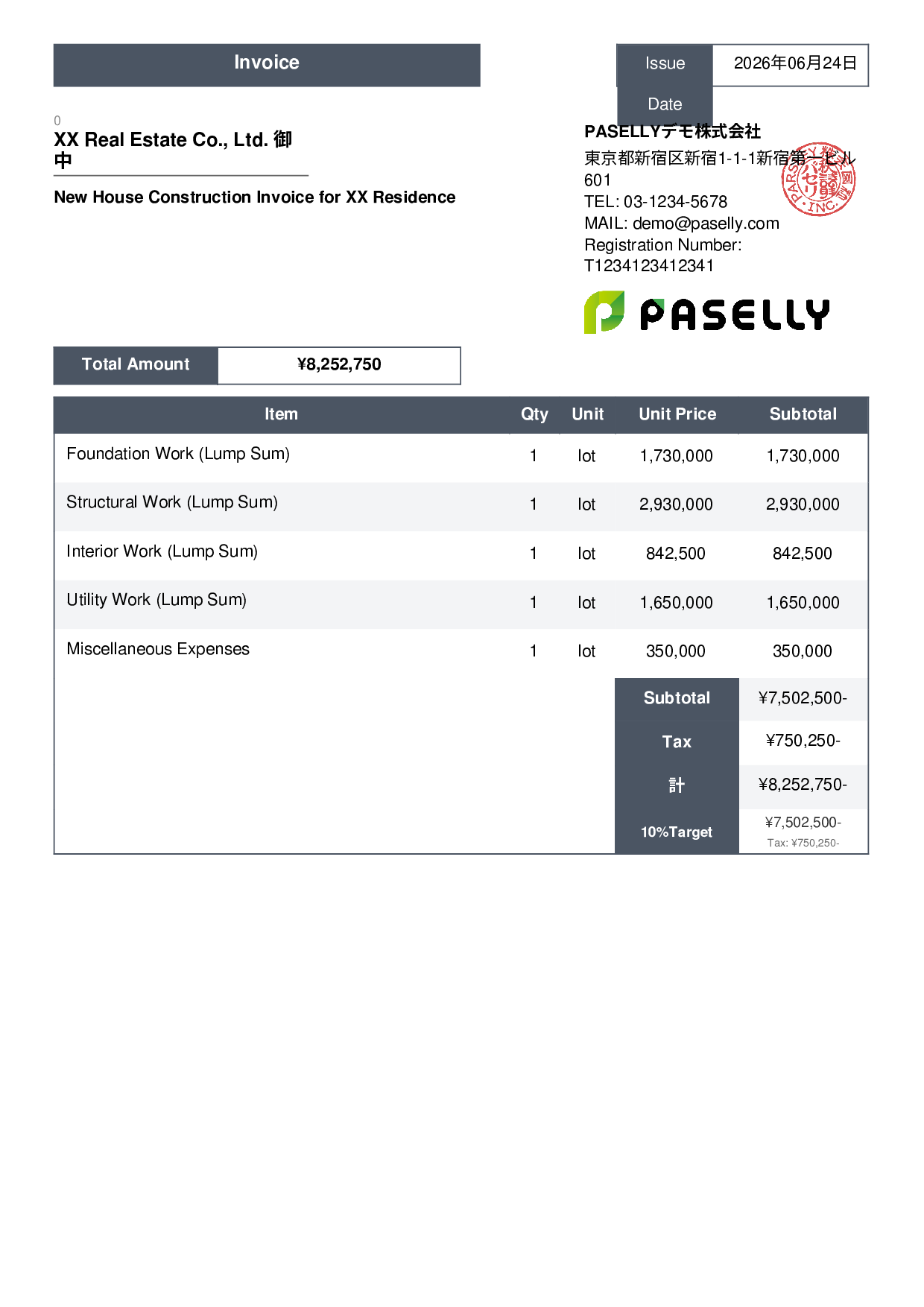 Construction Invoice - Standard 3