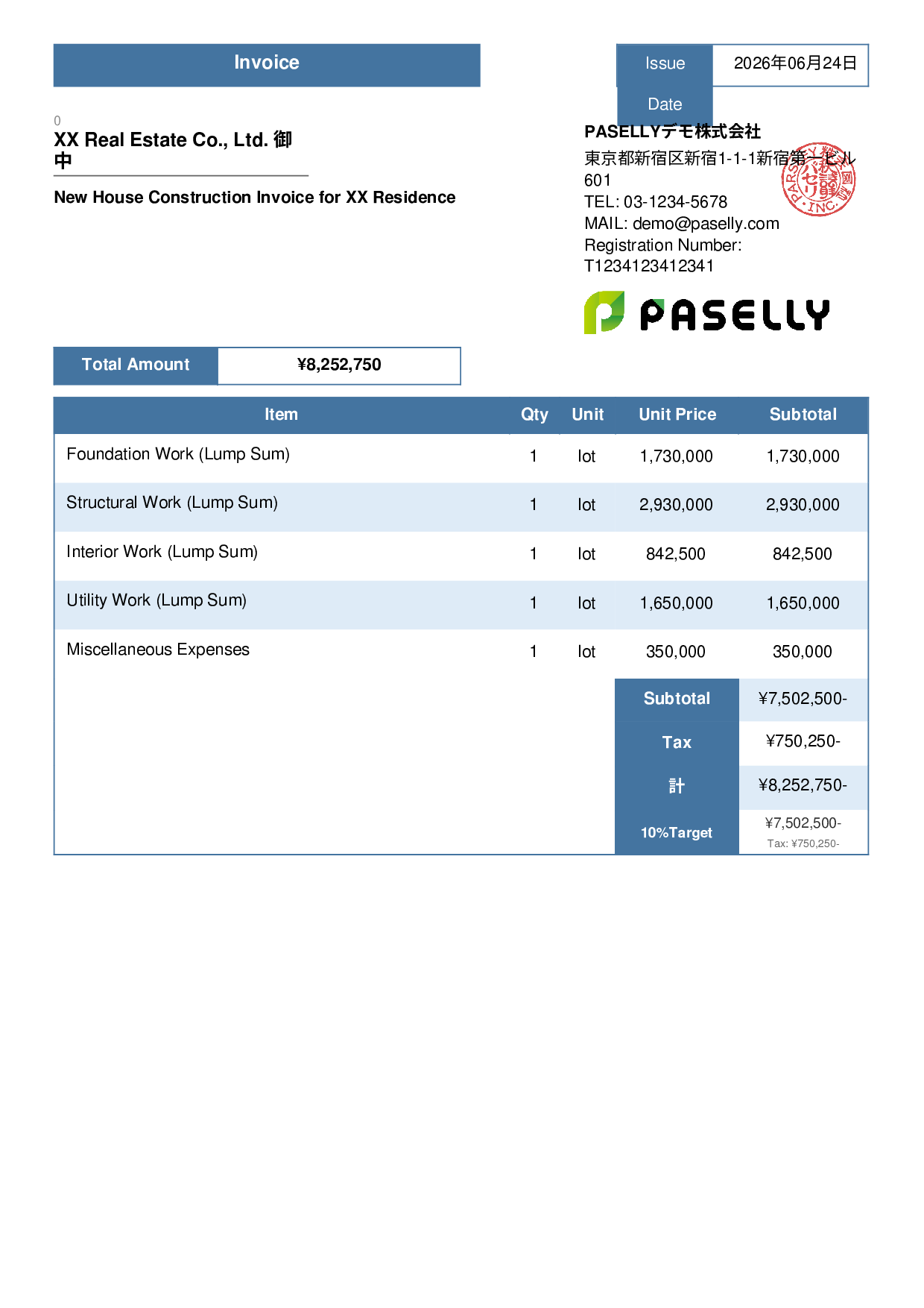 Construction Invoice - Standard 3