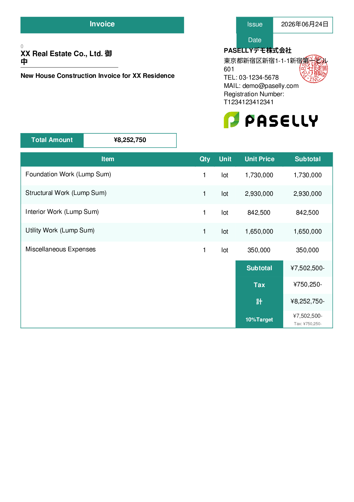 Construction Invoice - Standard 3