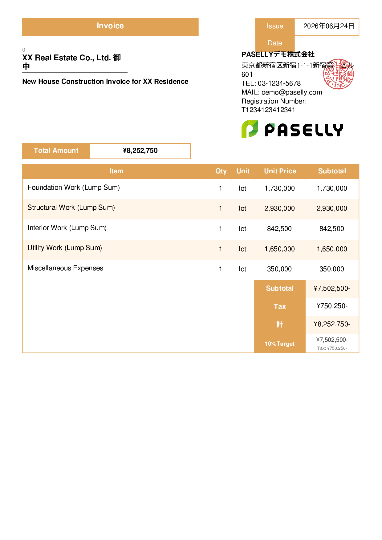 Construction Invoice - Standard 3