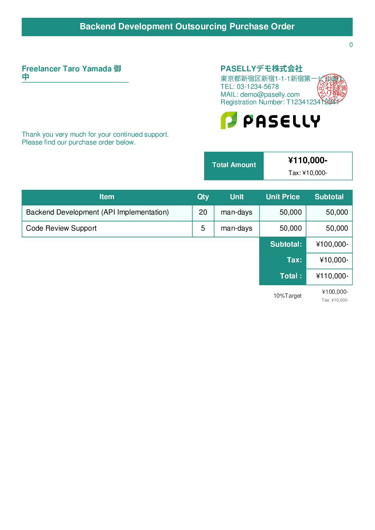 IT Outsourcing Purchase Order - Title Banner