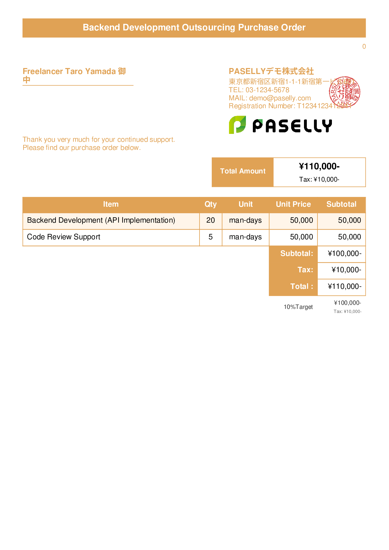 IT Outsourcing Purchase Order - Title Banner