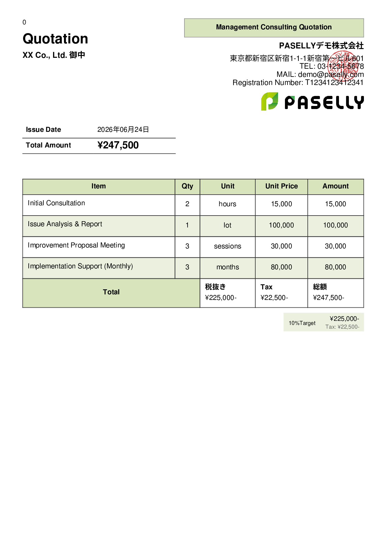 Freelance Consulting Quotation - Panel