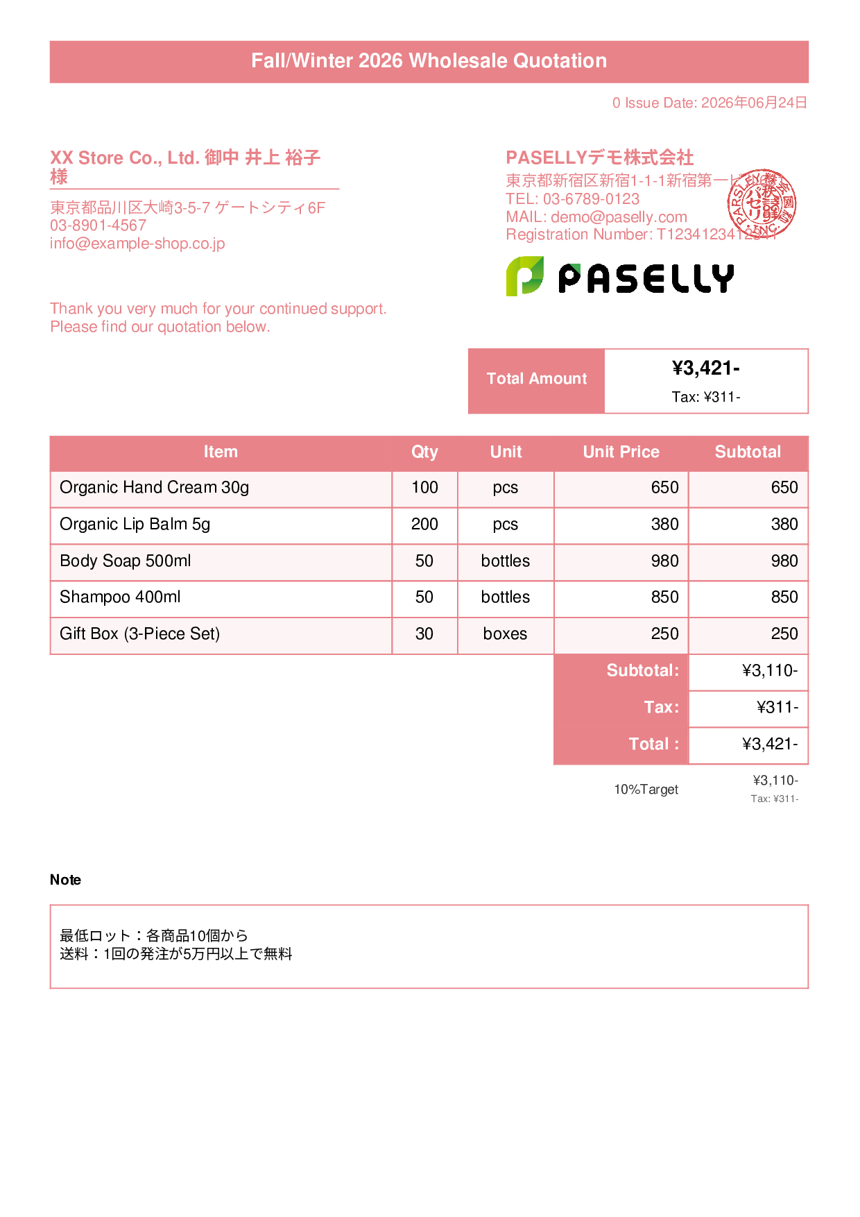 E-Commerce Wholesale Quotation - Title Banner