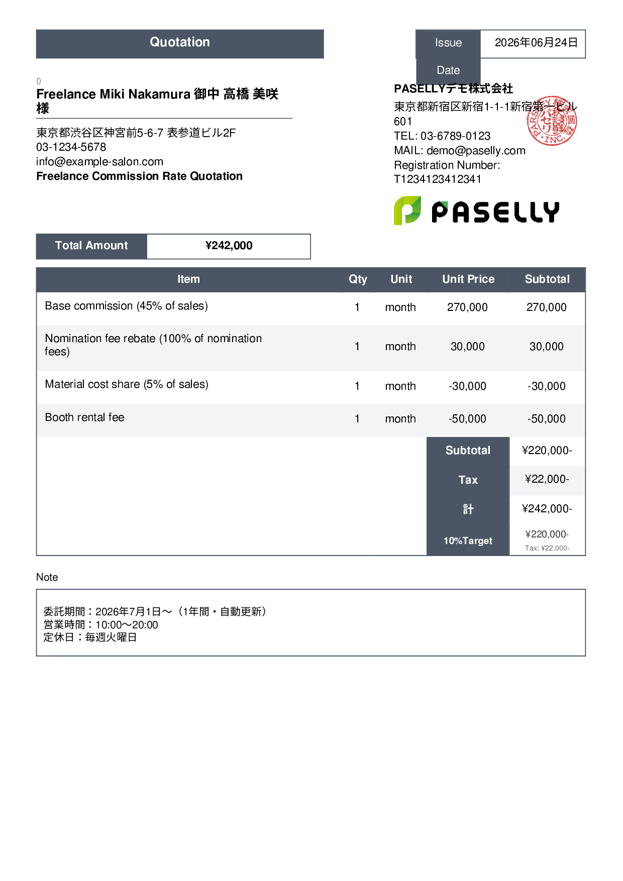 Hair Salon Freelance Commission Quotation - Standard 3
