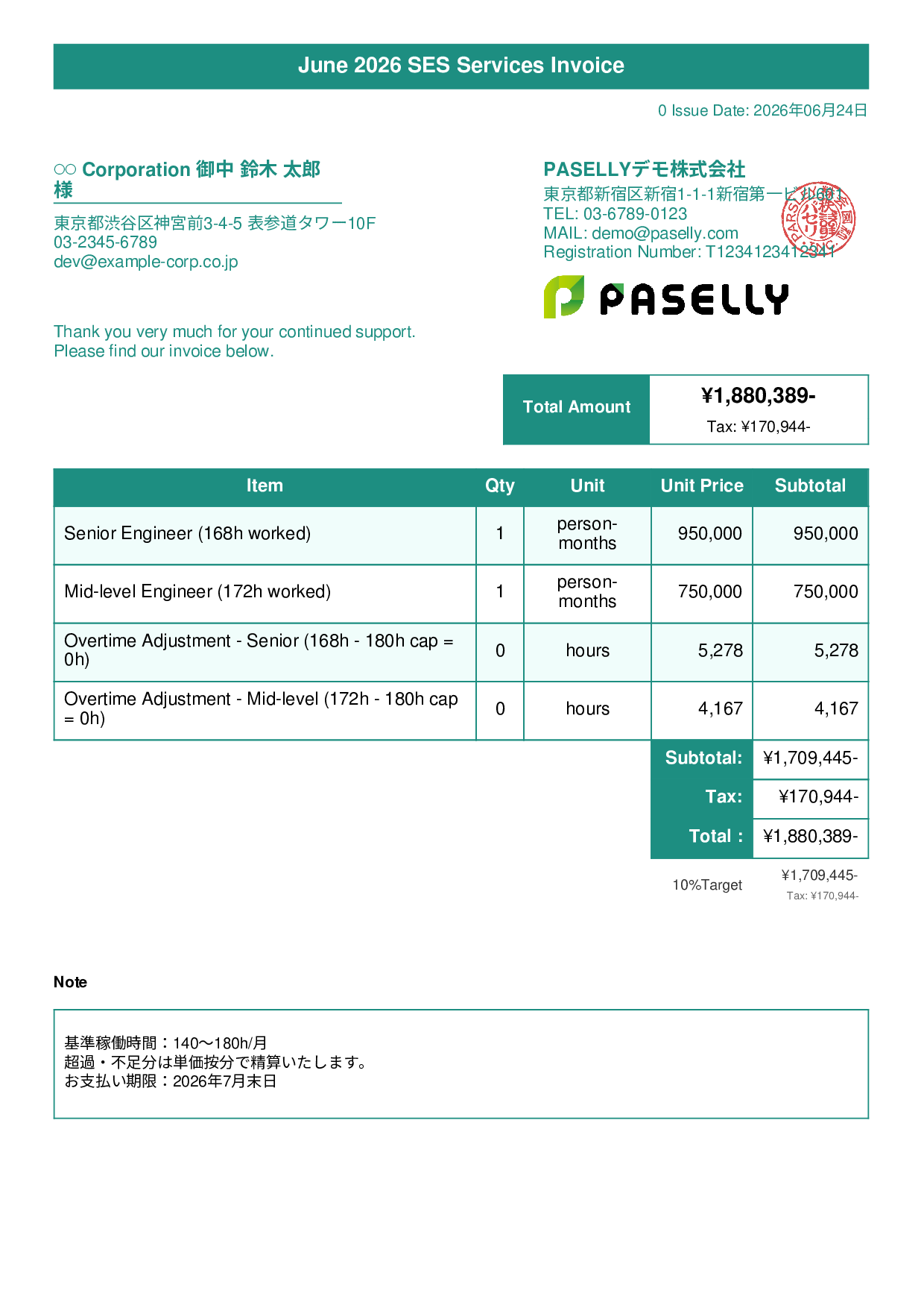 IT SES Monthly Invoice - Title Banner