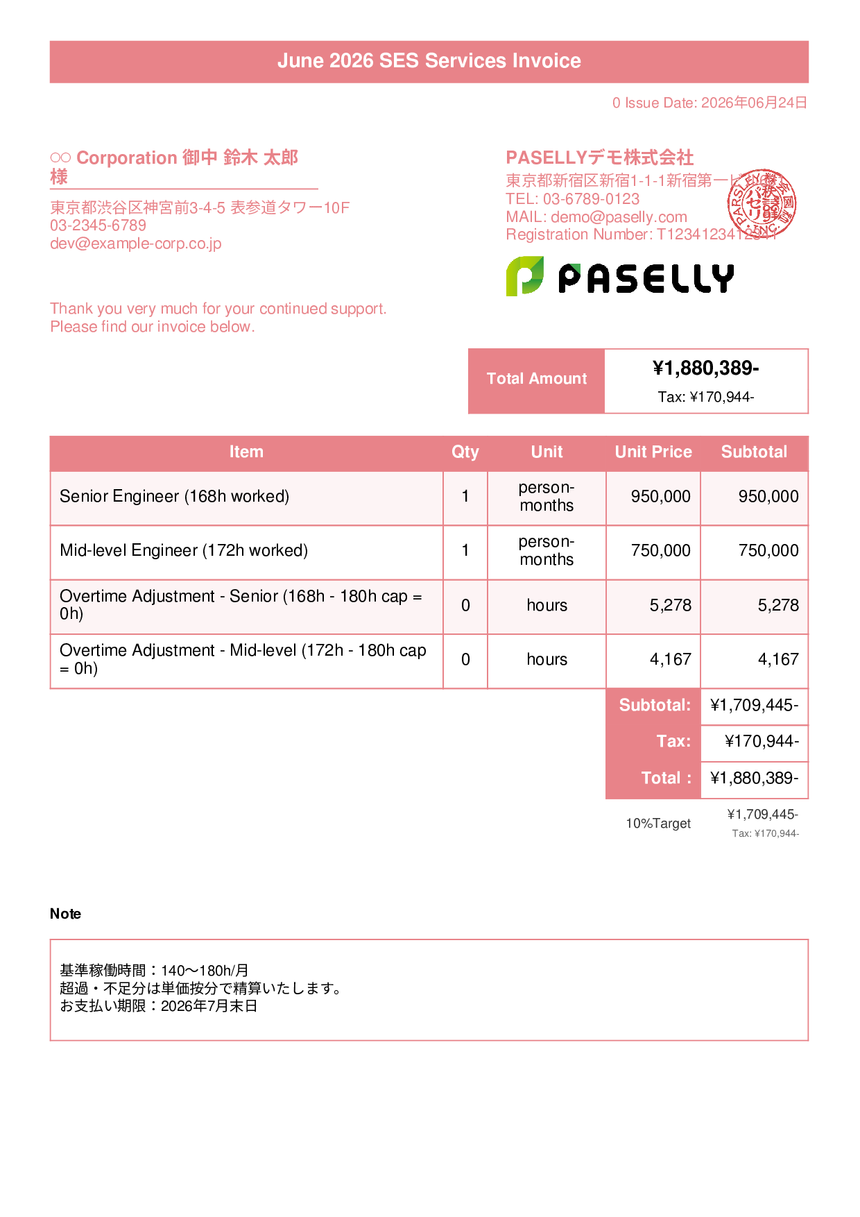 IT SES Monthly Invoice - Title Banner