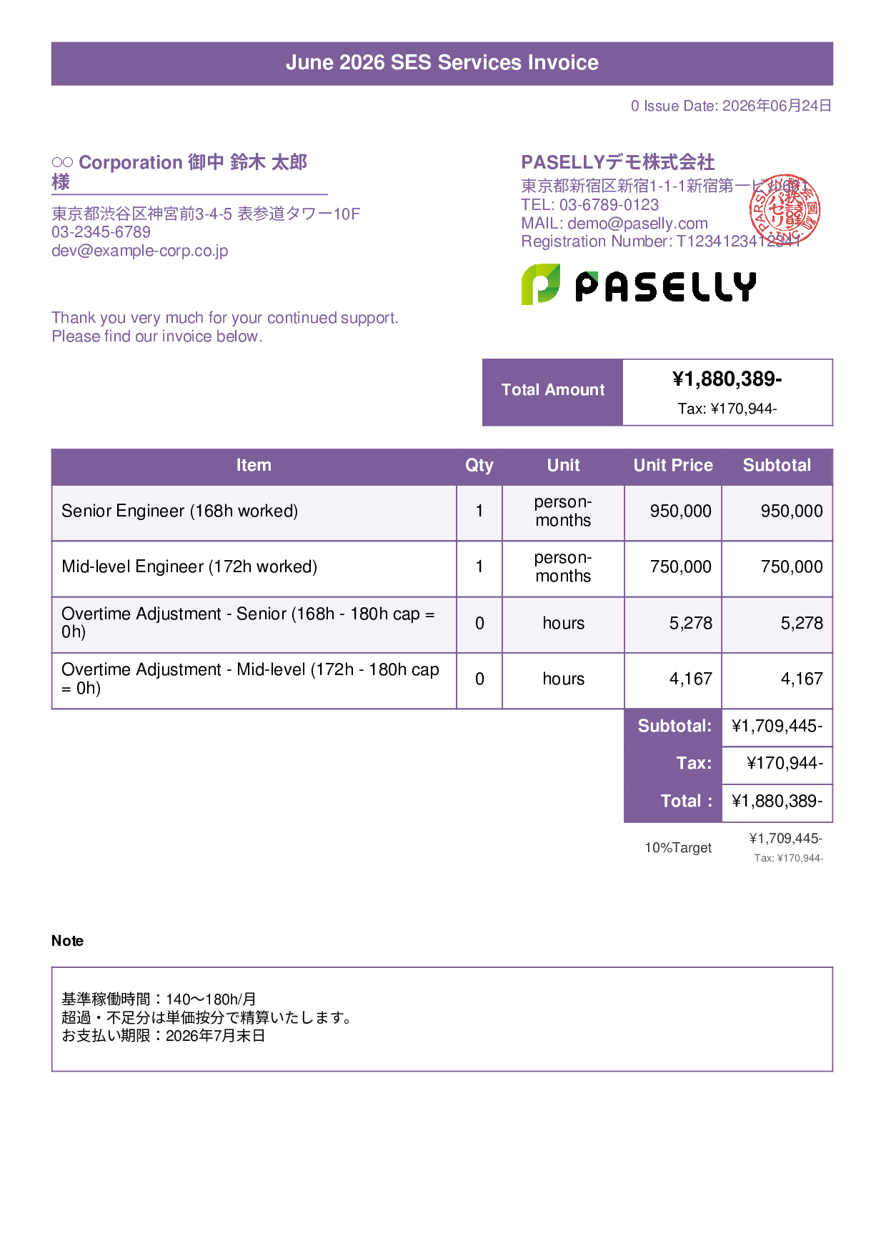 IT SES Monthly Invoice - Title Banner