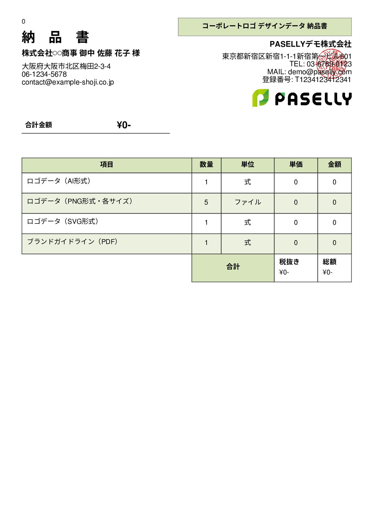デザイナー デザインデータ納品書 - パネル